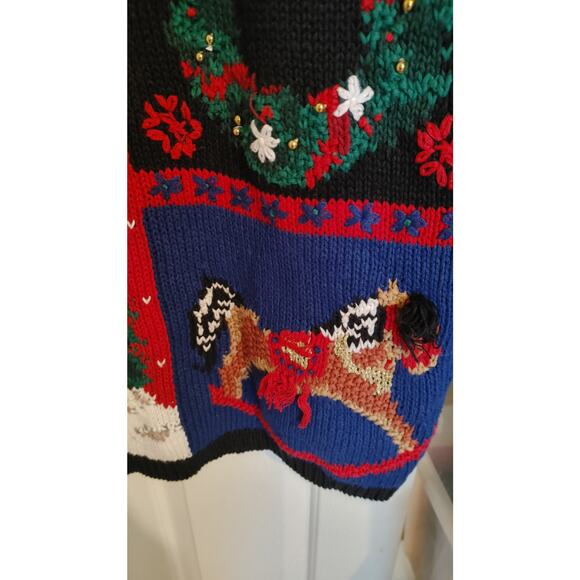 Work in Progress Gladys Bagley Sweater Christmas Ramie Medium 10-12 - Picture 5 of 5